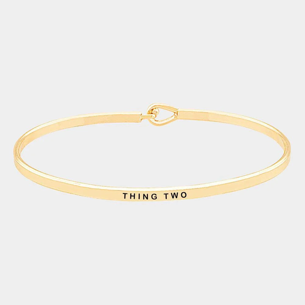 Gold Thing Two Brass Thin Metal Hook Bracelet - Jewelry Store by Erik Rayo