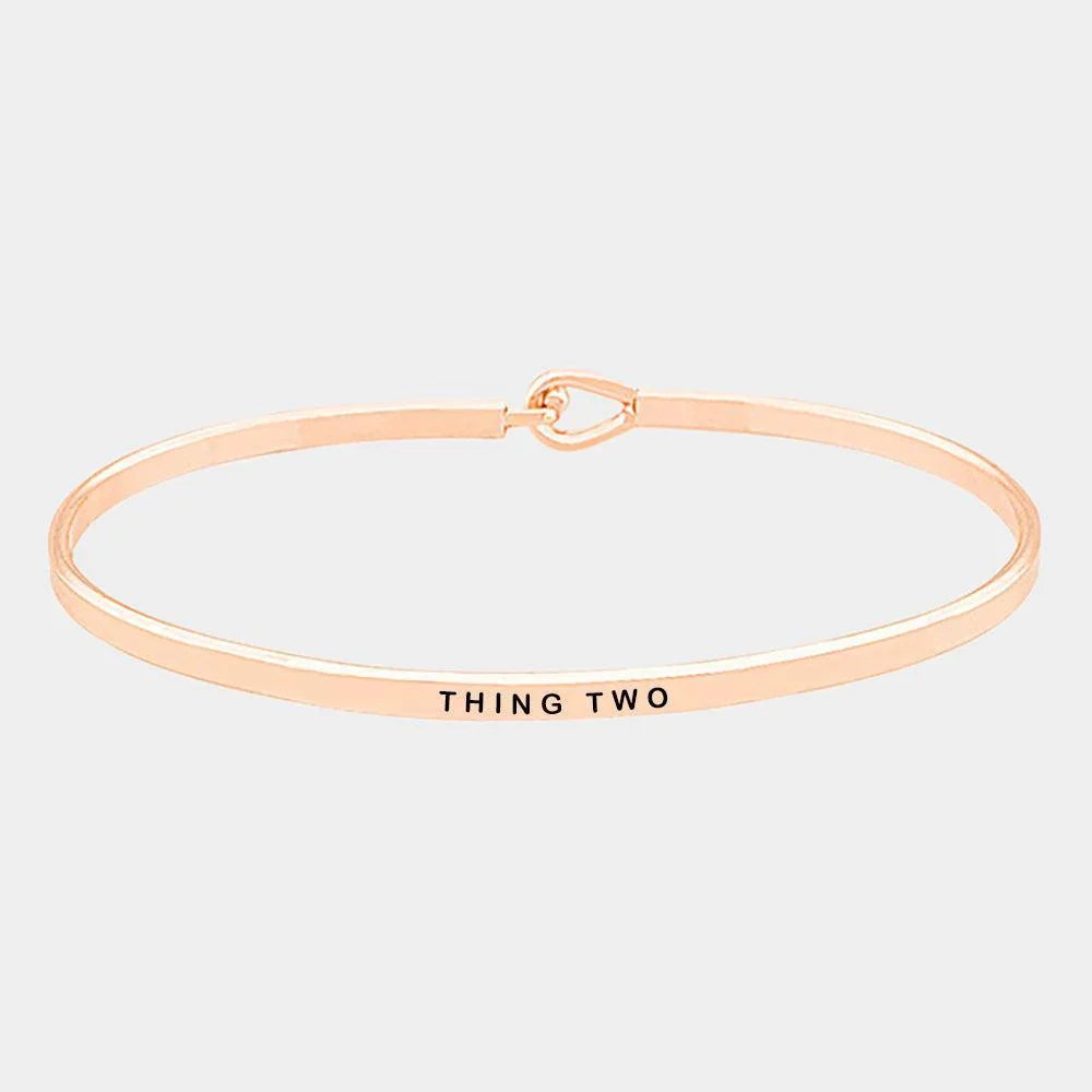 Rose Gold Thing Two Brass Thin Metal Hook Bracelet - Jewelry Store by Erik Rayo