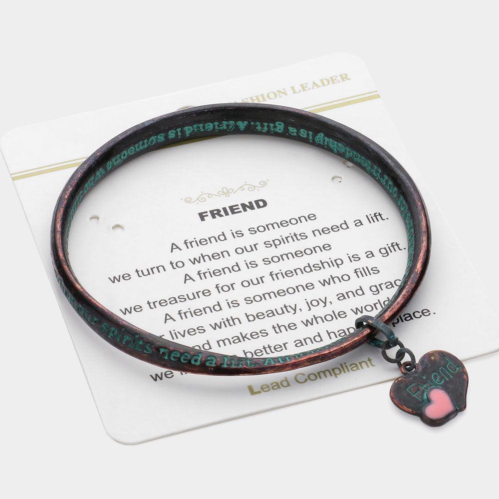 A friend is.. Message Heart Charm Bracelet - Jewelry Store by Erik Rayo