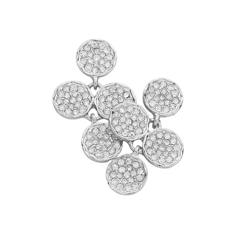Crystal Rhinestone Pave Disk Cluster Earrings - Jewelry Store by Erik Rayo