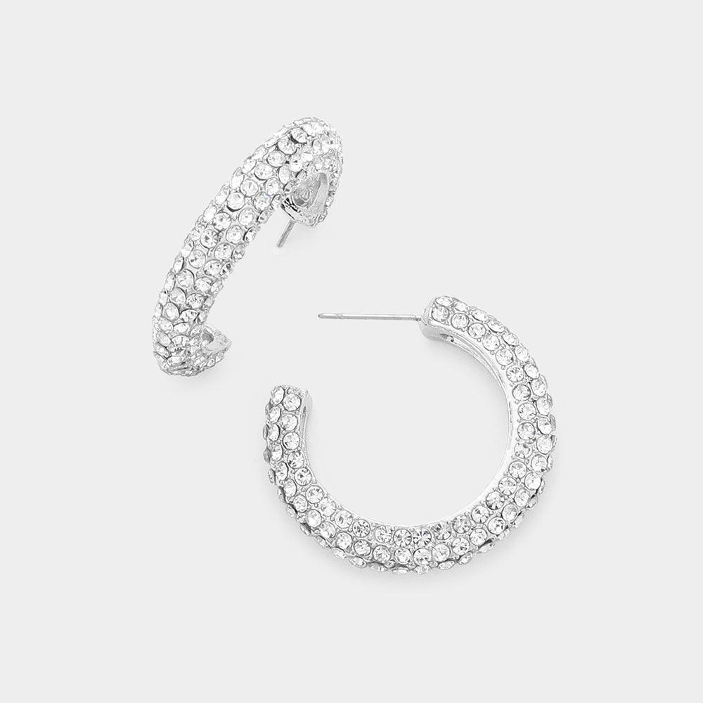 CZ Embellished Hoop Earrings - Jewelry Store by Erik Rayo