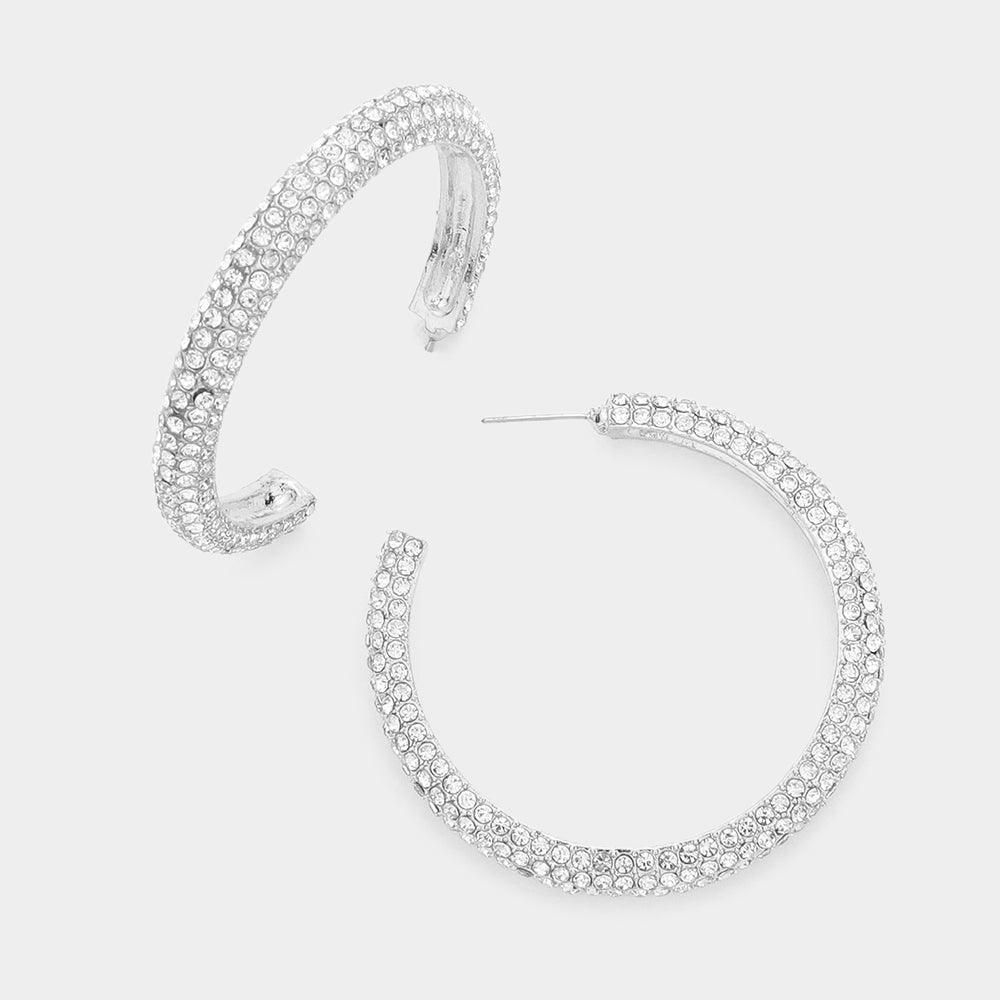 CZ Embellished Hoop Earrings - Jewelry Store by Erik Rayo