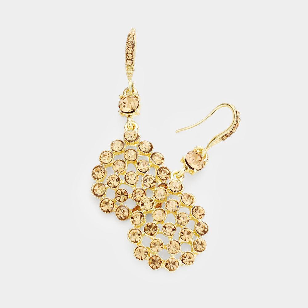 Gold Crystal Round Bubble Dangle Earrings - Jewelry Store by Erik Rayo