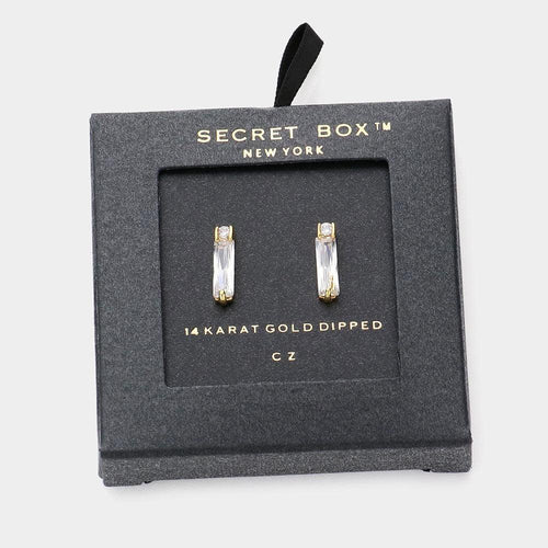 14K Gold Dipped Baguette CZ Stone Cluster Stud Earrings - Jewelry Store by Erik Rayo