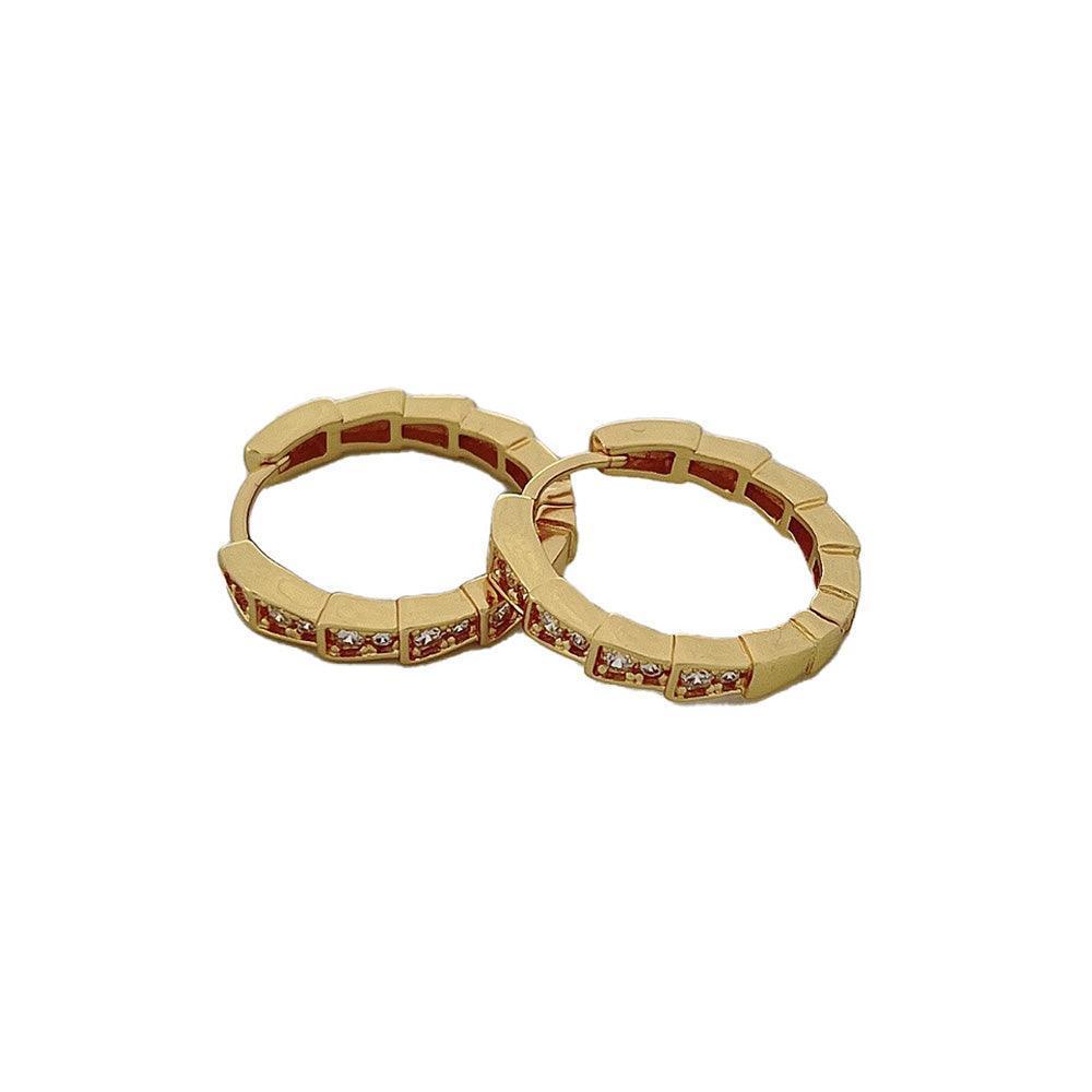 Gold 14K Gold Dipped CZ Brass Metal Huggie Hoop Earrings - Jewelry Store by Erik Rayo