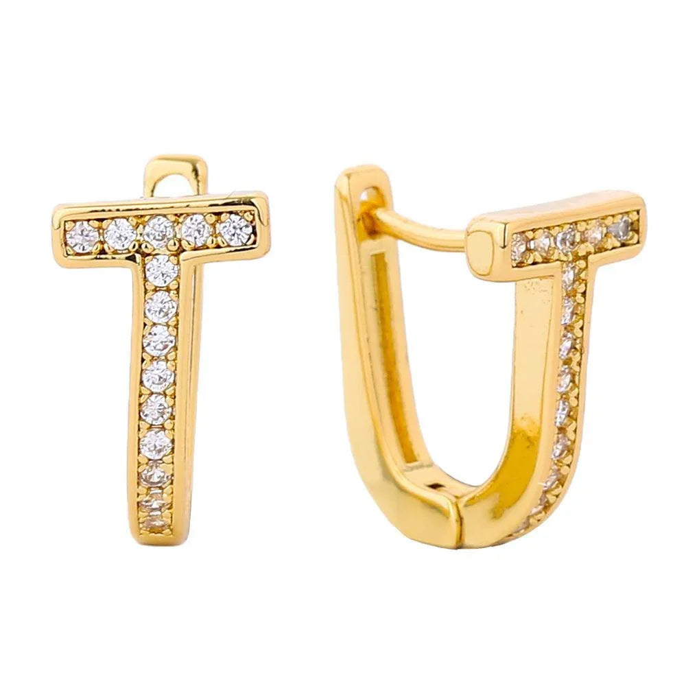 Gold 14K Gold Dipped CZ Stone Paved Huggie Earrings - Jewelry Store by Erik Rayo