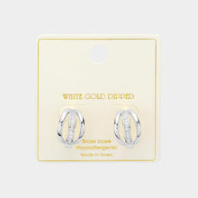 Load image into Gallery viewer, Silver White Gold Dipped Daily Mixed Triple Hoop Earrings
