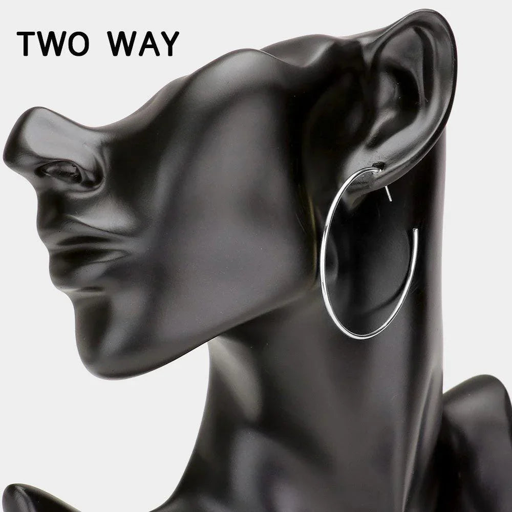 Rhinestone Embellished Teardrop Brass Metal Hoop Earrings - Jewelry Store by Erik Rayo