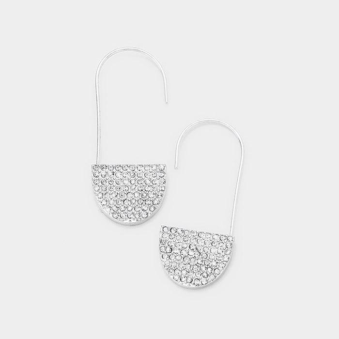Clear Crystal Rhinestone Pave Accented Earrings - Jewelry Store by Erik Rayo