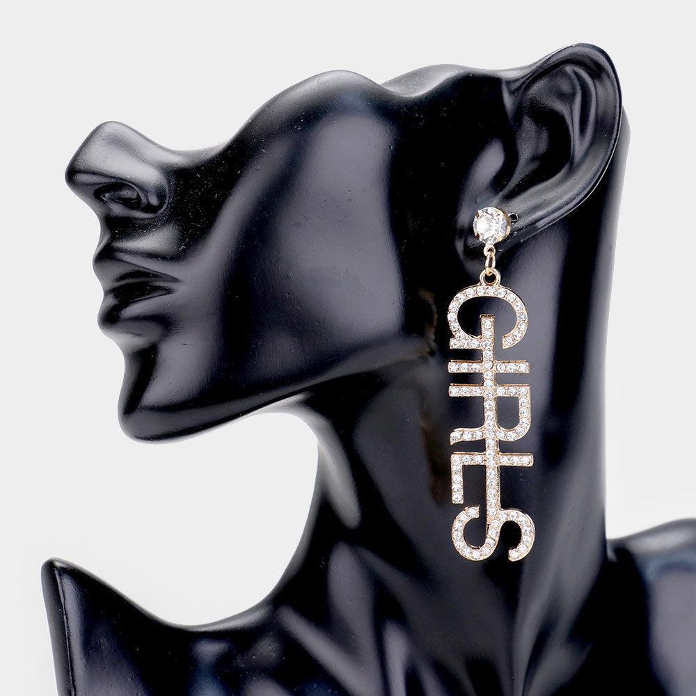 Gold Girls Crystal Drop Earrings - Jewelry Store by Erik Rayo