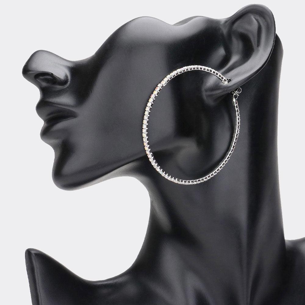 Rhinestone Embellished Hoop Earrings - Jewelry Store by Erik Rayo