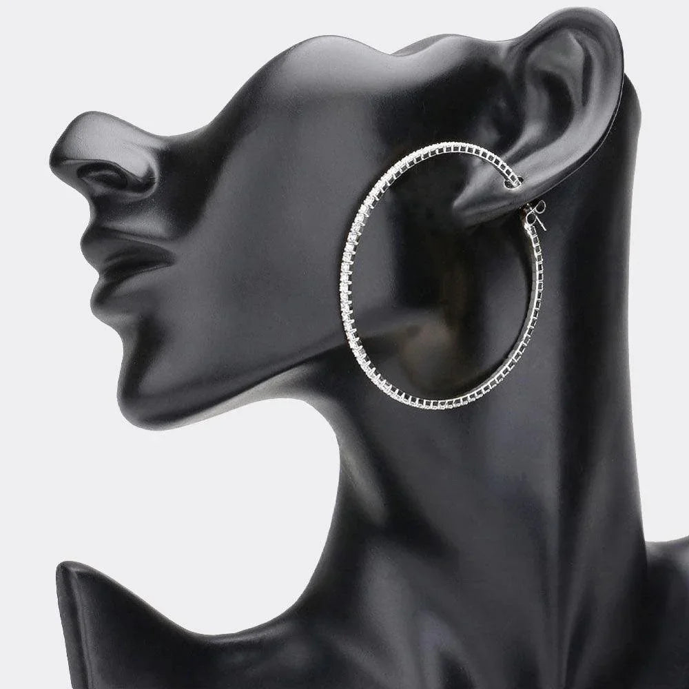 Rhinestone Embellished Hoop Earrings - Jewelry Store by Erik Rayo