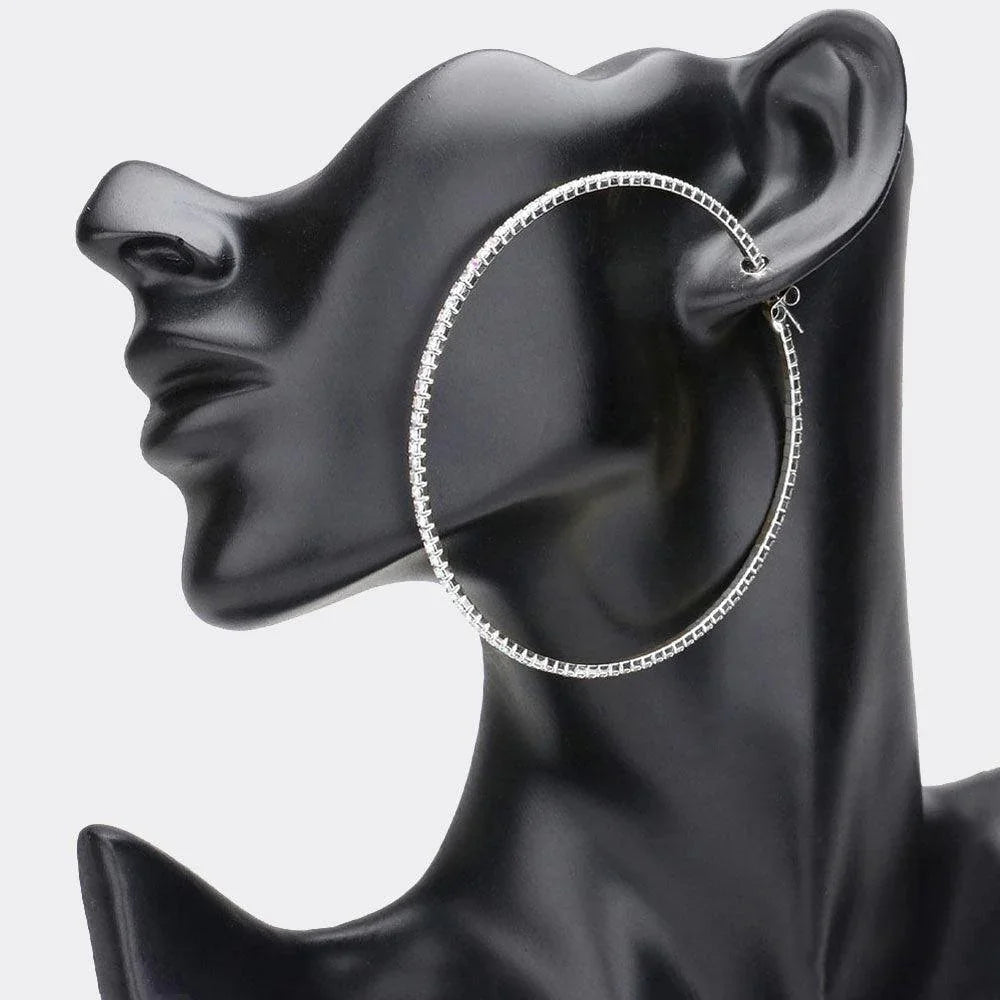 Rhinestone Embellished Hoop Earrings - Jewelry Store by Erik Rayo
