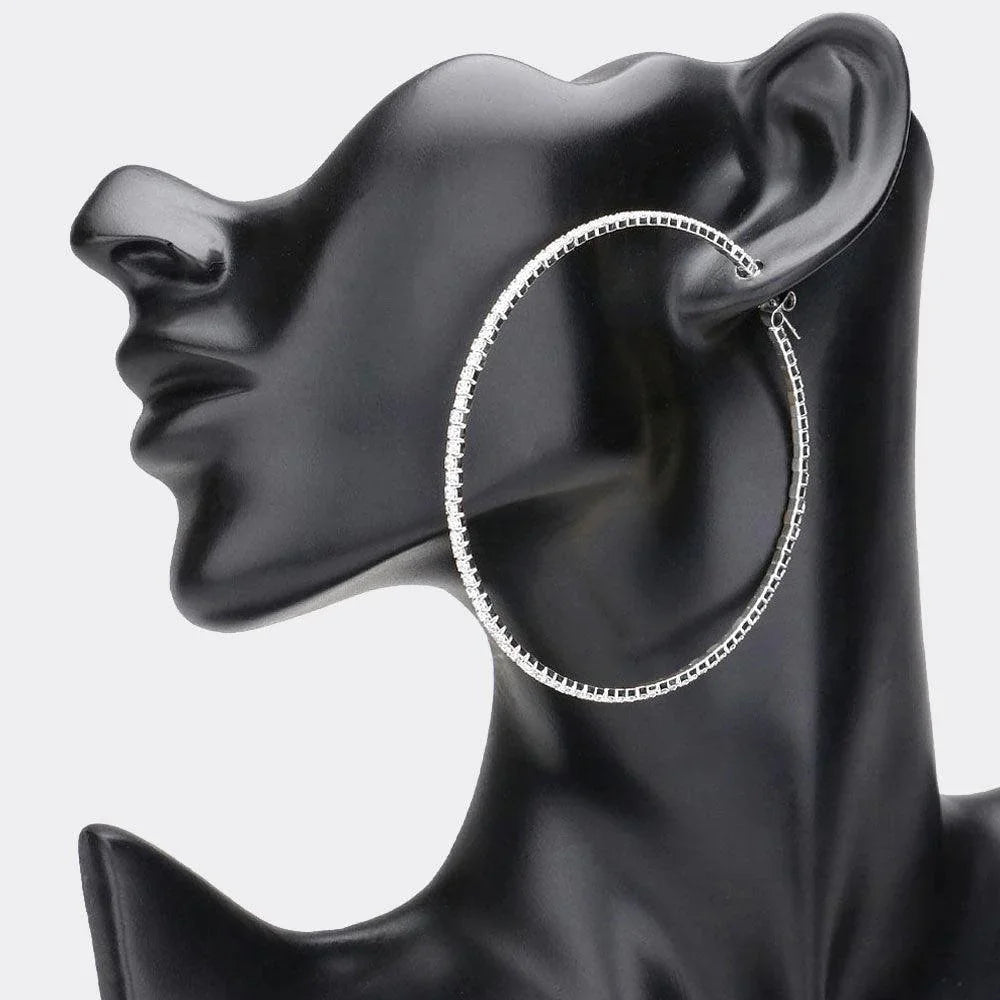 Rhinestone Embellished Hoop Earrings - Jewelry Store by Erik Rayo