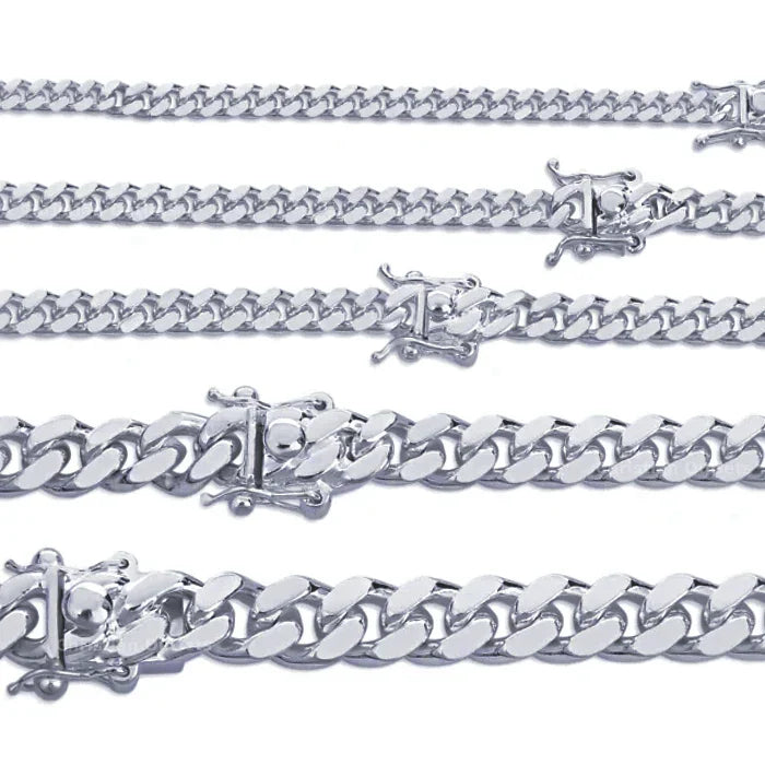 925 Silver Miami Cuban Chains for Men and Women Real Solid Italian 925 Sterling Silver Necklaces - Jewelry Store by Erik Rayo
