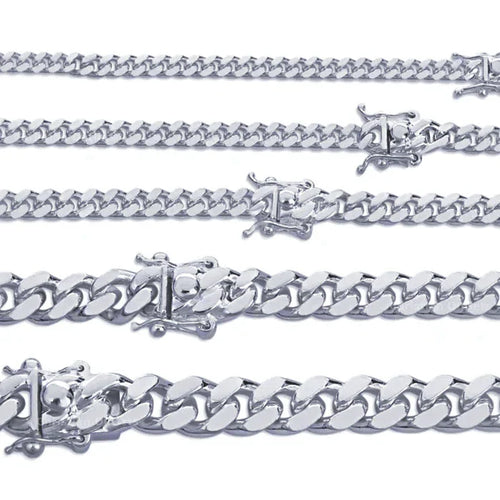 925 Silver Miami Cuban Chains for Men and Women Real Solid Italian 925 Sterling Silver Necklaces - Jewelry Store by Erik Rayo