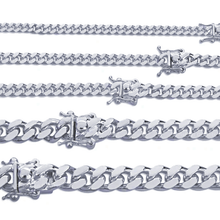 Load image into Gallery viewer, Real Solid 925 Sterling Silver Miami Cuban Link Chains Necklaces by Christian Outlets
