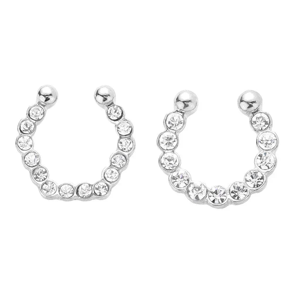 2PCS - Stone Embellished Metal Nose Cuffs - Jewelry Store by Erik Rayo