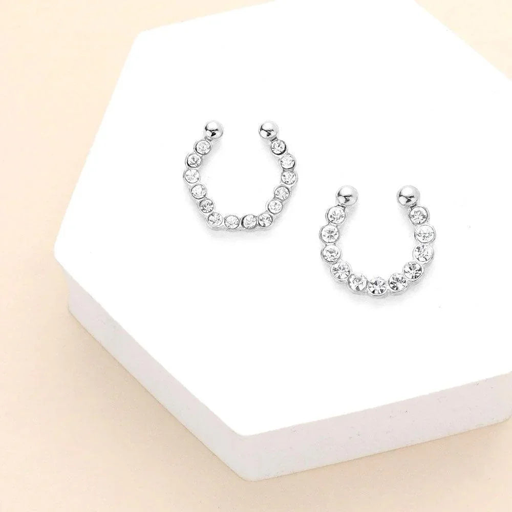 2PCS - Stone Embellished Metal Nose Cuffs - Jewelry Store by Erik Rayo