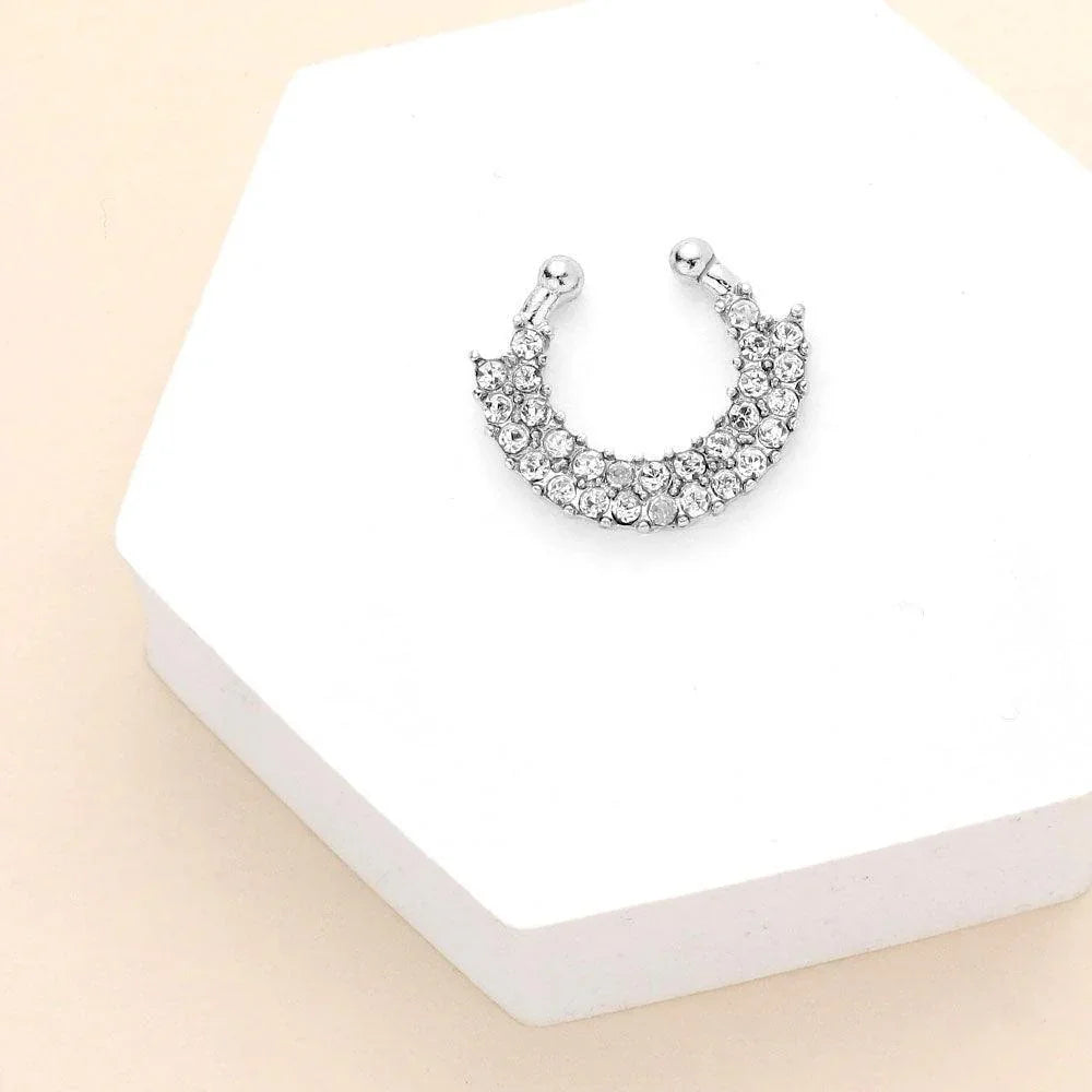 1PC - Stone Embellished Metal Nose Cuff - Jewelry Store by Erik Rayo