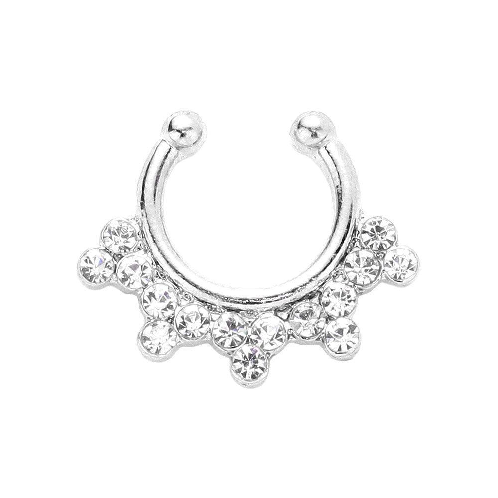 1PC - Stone Embellished Boho Metal Nose Cuff - Jewelry Store by Erik Rayo