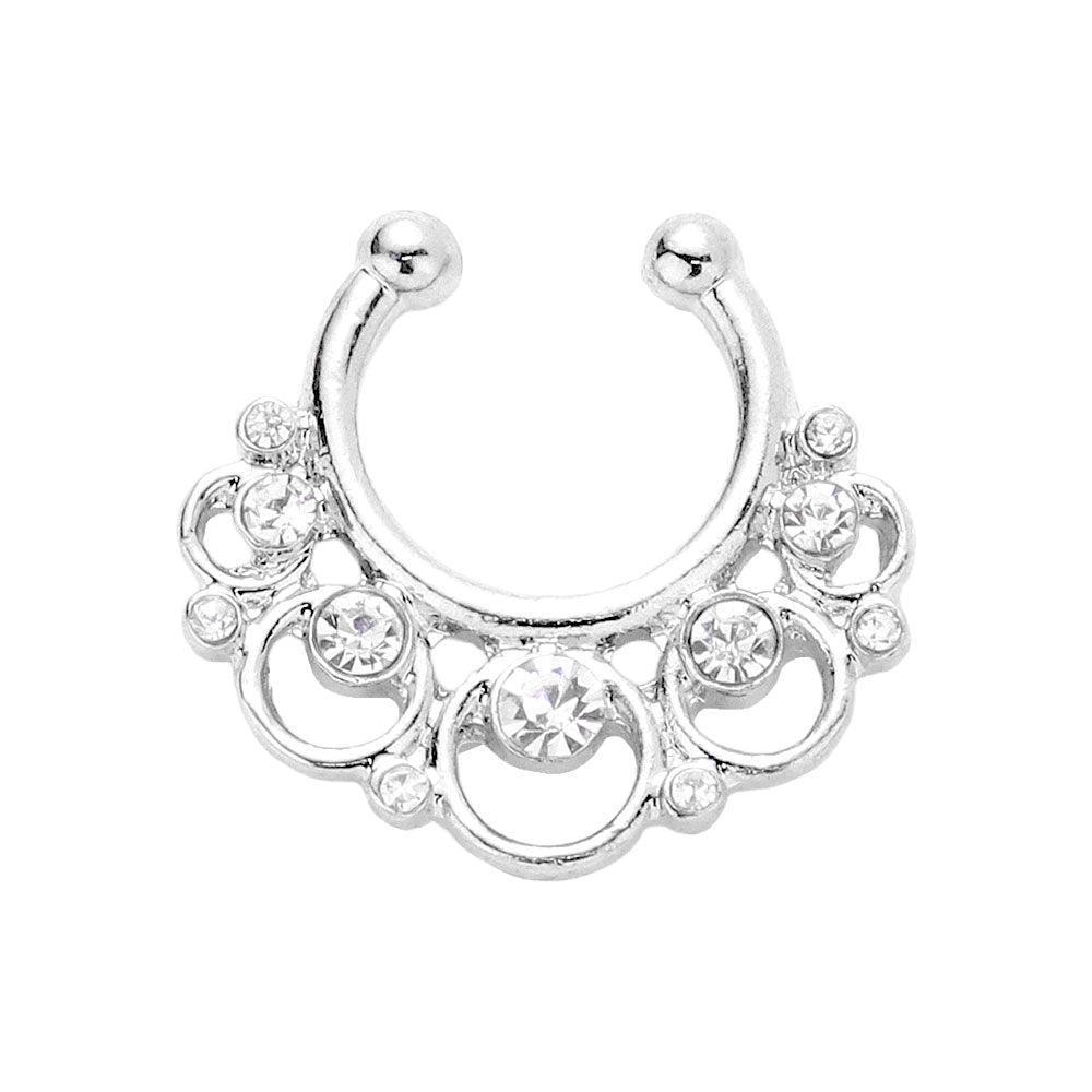 1PC - Stone Embellished Boho Metal Nose Cuff - Jewelry Store by Erik Rayo