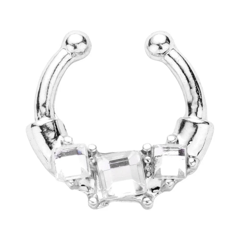 1PC - Stone Embellished Metal Nose Cuff - Jewelry Store by Erik Rayo