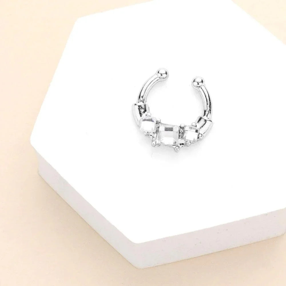 1PC - Stone Embellished Metal Nose Cuff - Jewelry Store by Erik Rayo