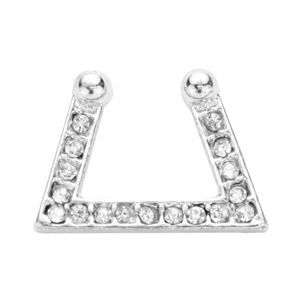 1PC - Stone Embellished Angled Metal Nose Cuff - Jewelry Store by Erik Rayo