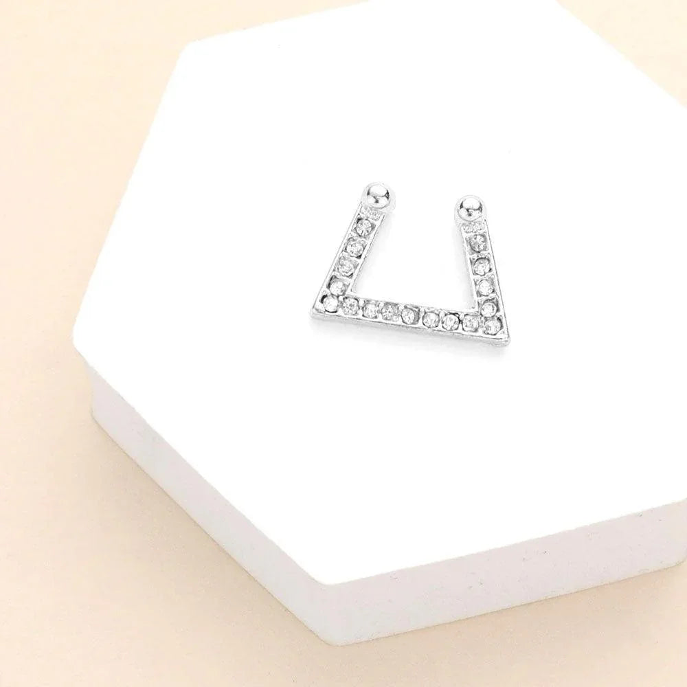 1PC - Stone Embellished Angled Metal Nose Cuff - Jewelry Store by Erik Rayo