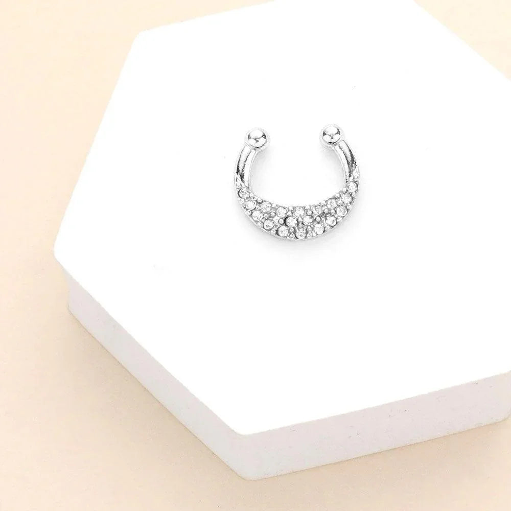 1PC - Stone Embellished Metal Nose Cuff - Jewelry Store by Erik Rayo