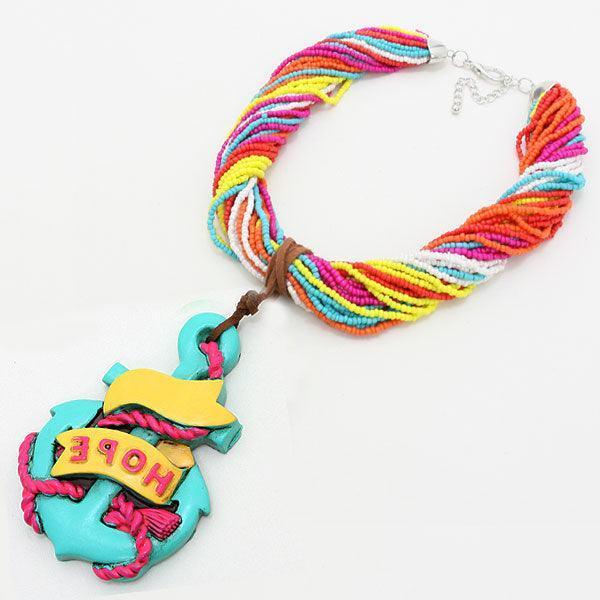 Yellow Clay Nautical Anchor Pendant - Jewelry Store by Erik Rayo