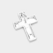 Load image into Gallery viewer, Silver Abalone Cross Pendant Set
