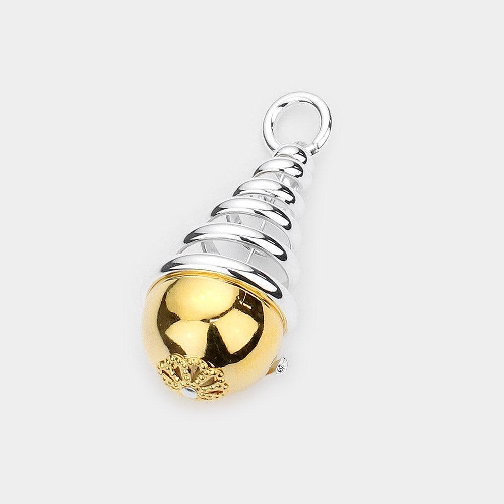 Two Tone Swirl Metal Pendant