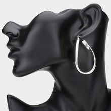 Load image into Gallery viewer, Twisted Metal Oval Hoop Pin Catch Earrings
