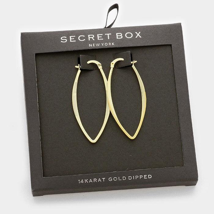 14K Gold Dipped Metal Hoop Pin Catch Earrings - Jewelry Store by Erik Rayo