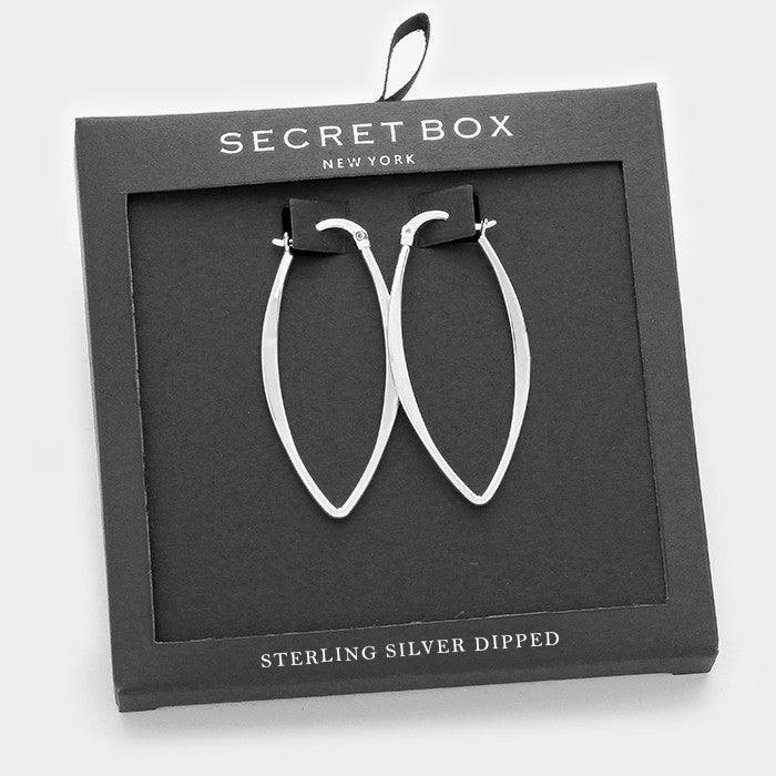Silver Sterling Silver Dipped Metal Hoop Pin Catch Earrings - Jewelry Store by Erik Rayo