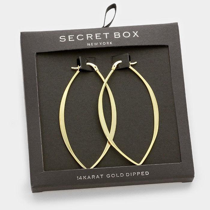 14K Gold Dipped Metal Hoop Pin Catch Earrings - Jewelry Store by Erik Rayo