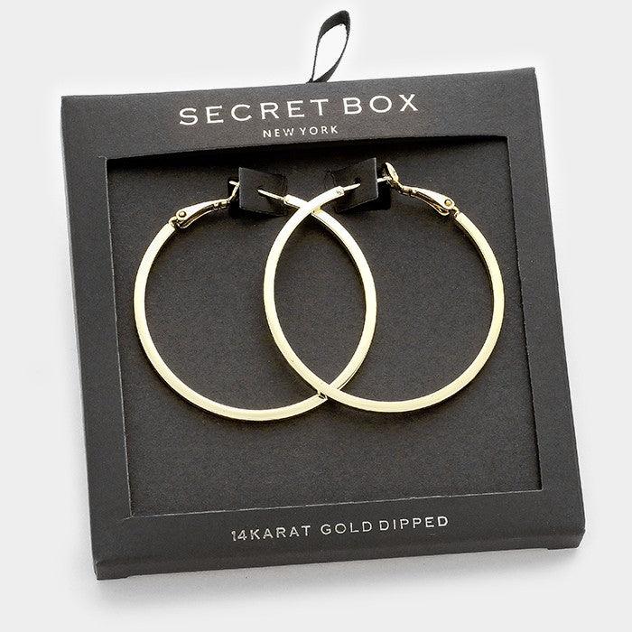 14K Gold Dipped Metal Hoop Earrings