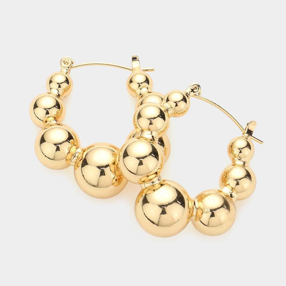 Gold Metal Bubble Hoop Earrings - Jewelry Store by Erik Rayo