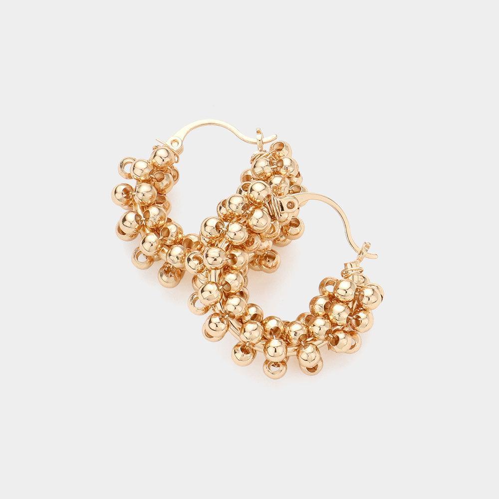 Gold Metal Bubble Hoop Pin Catch Earrings - Jewelry Store by Erik Rayo