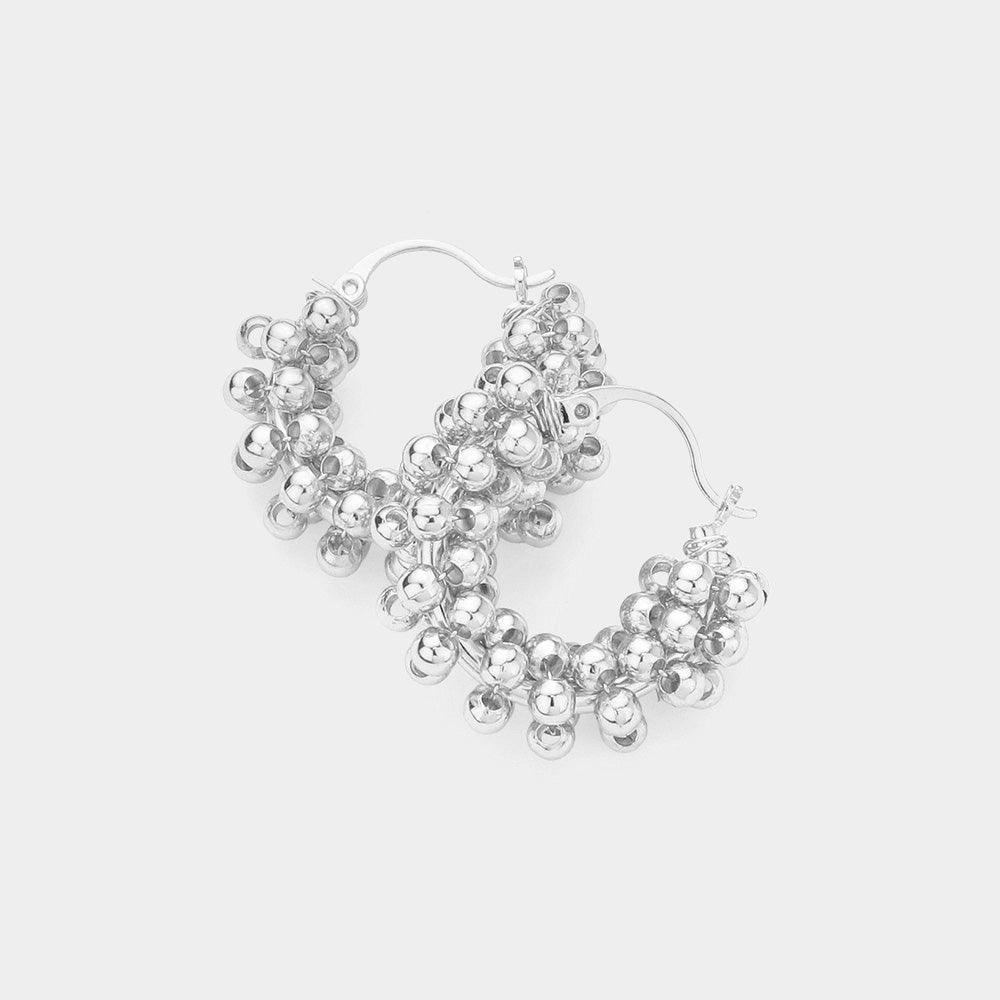 Metal Bubble Hoop Pin Catch Earrings - Jewelry Store by Erik Rayo