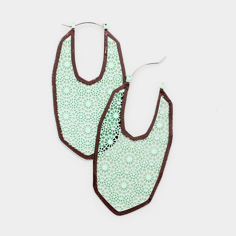 Filigree Moroccan Shaped Cut out Angulate Pin Catch Earrings - Jewelry Store by Erik Rayo