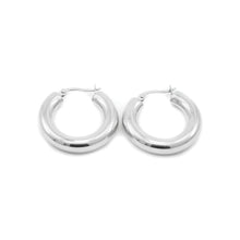 Load image into Gallery viewer, Stainless Steel 1.2 Inch Metal Hoop Pin Catch Earrings
