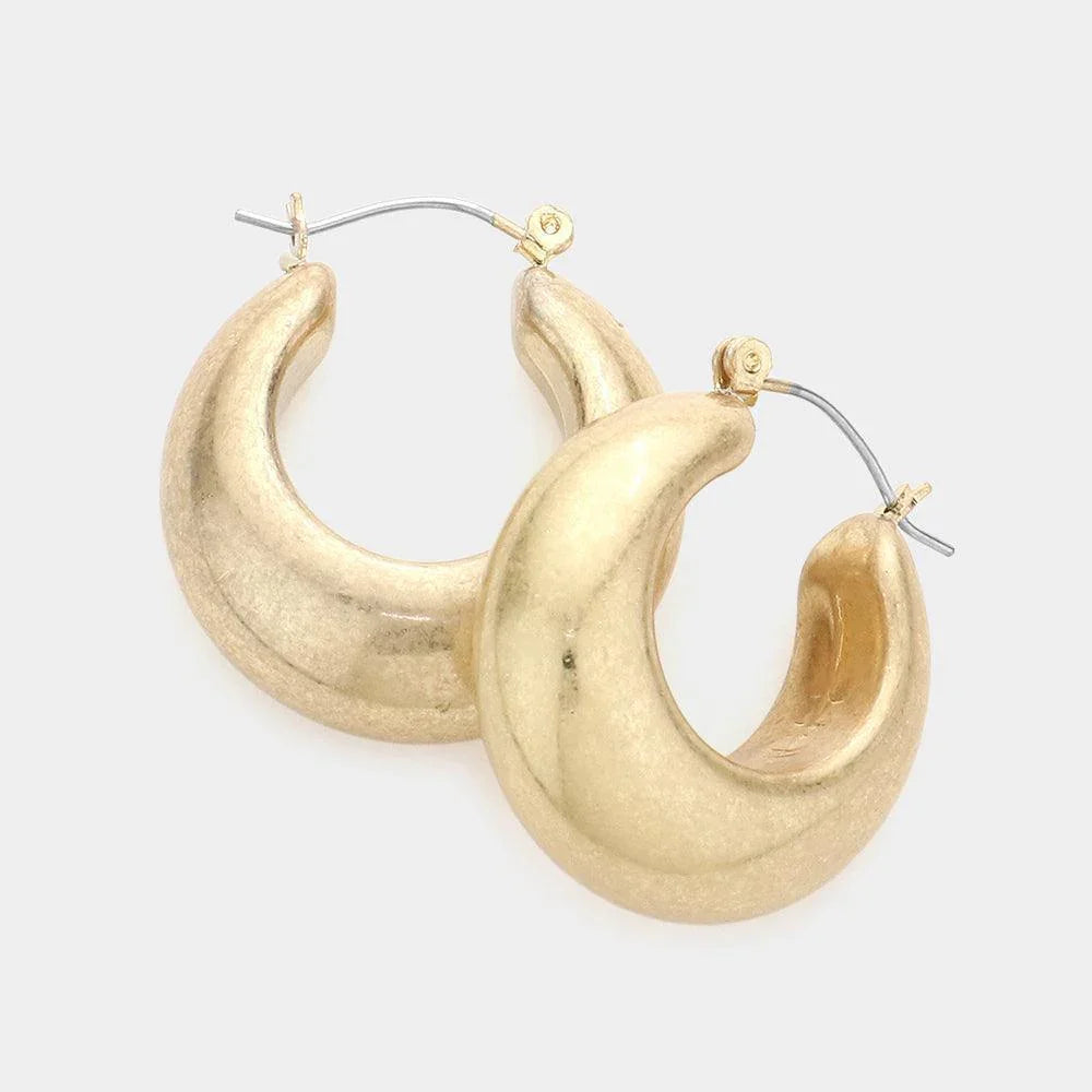 Gold Metal Hoop Pin Catch Earrings - Jewelry Store by Erik Rayo