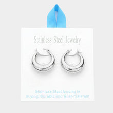 Load image into Gallery viewer, Stainless Steel 1 Inch Metal Hoop Pin Catch Earrings
