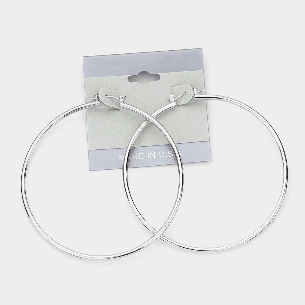 Metal Hoop Pin Catch Earrings - Jewelry Store by Erik Rayo