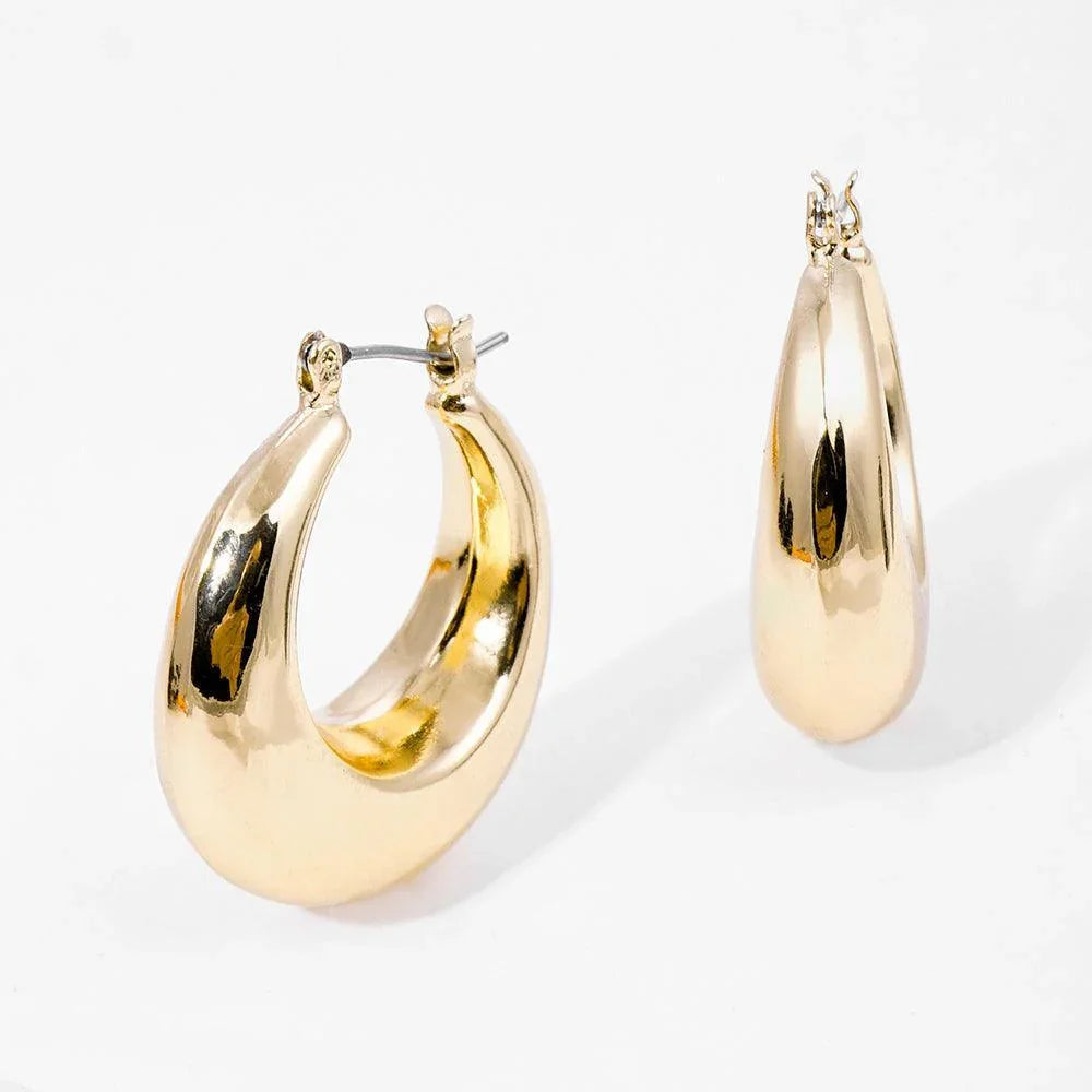 Gold Gold Dipped 1.25 Inch Metal Hoop Pin Catch Earrings - Jewelry Store by Erik Rayo