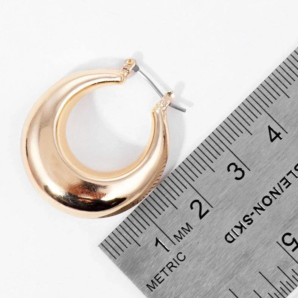 Gold Gold Dipped 1.25 Inch Metal Hoop Pin Catch Earrings - Jewelry Store by Erik Rayo