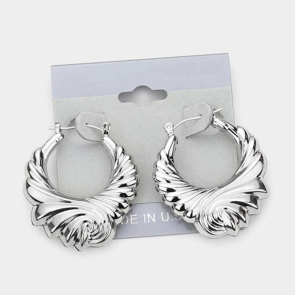 Metal Hoop Pin Catch Earrings - Jewelry Store by Erik Rayo